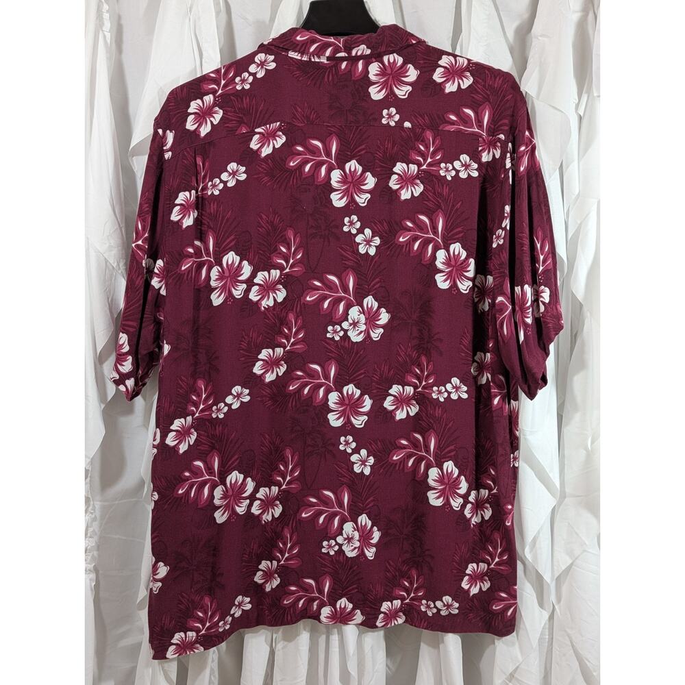 VT Hokies Vintage Maroon Hawaiian Button Up Shirt 2XL Chiliwear Embroidered - Picture 5 of 6